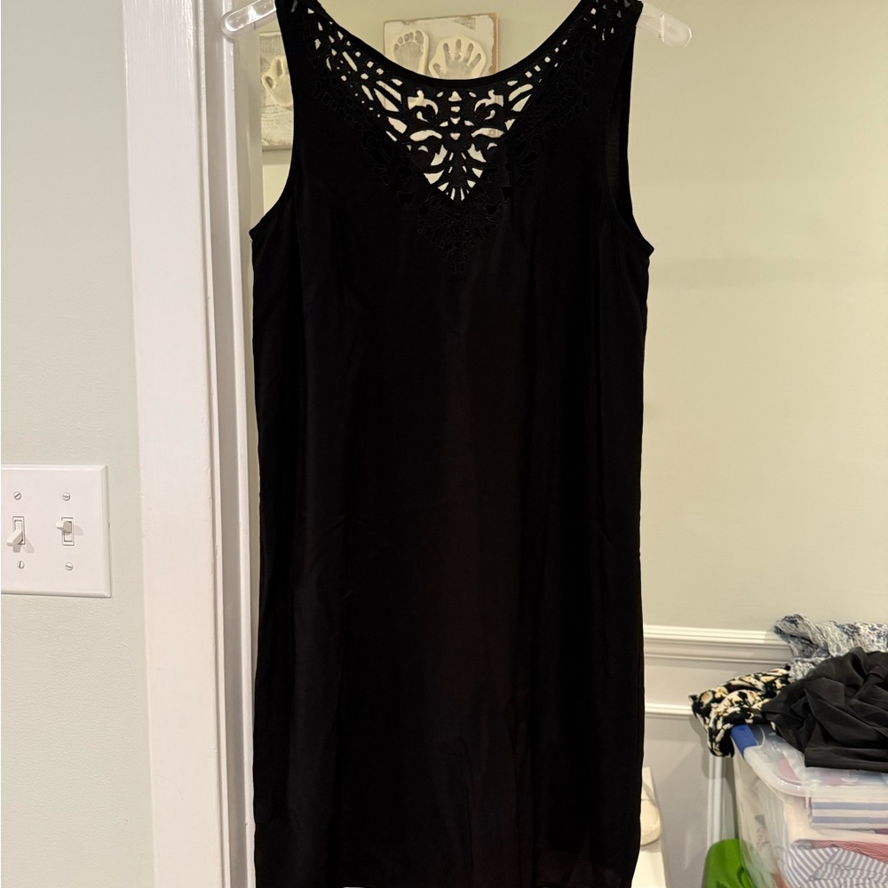 Joie Elegant Black Dress with Lace Detail
